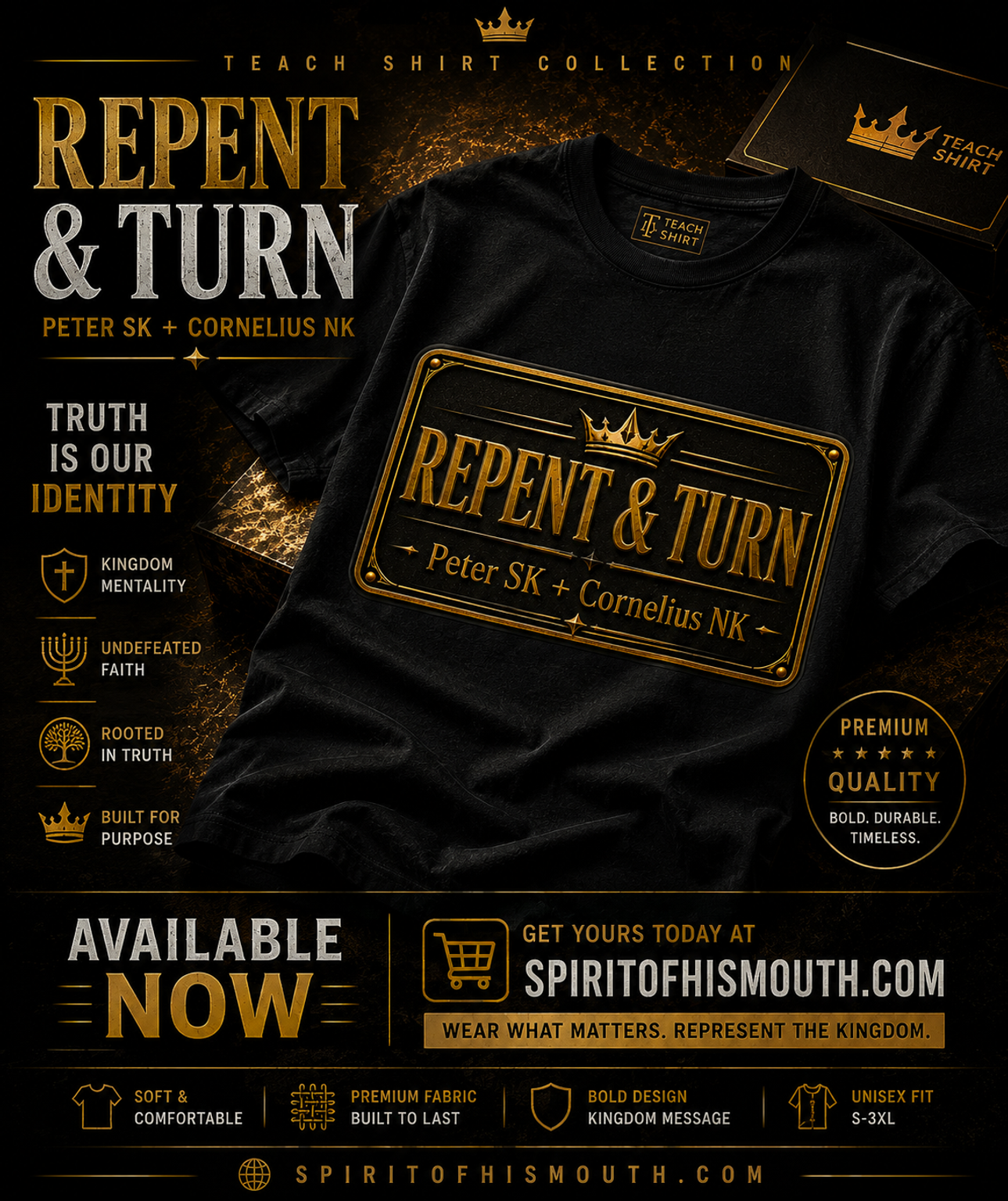 REPENT & TURN™ Luxury Teach Shirt